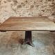 Table ancienne en chêne massif sur piètement en fonte – France, XVIIIe sièc