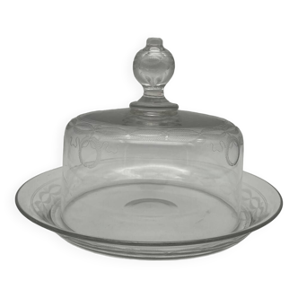 Old chiseled crystal dessert bell