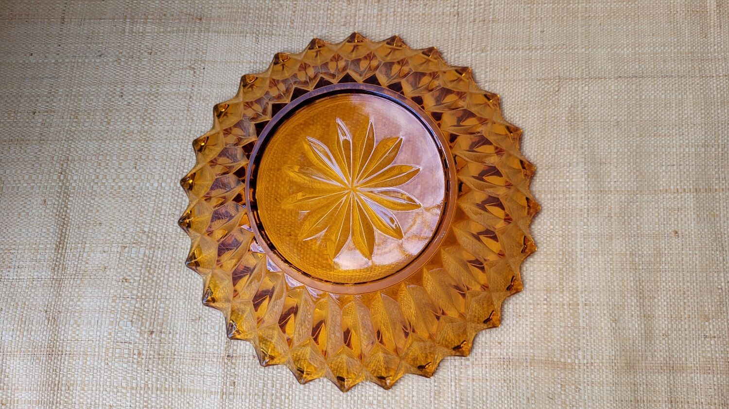 Amber glass salad bowl