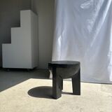 Monoxyl sofa end in black mango tree tripod half-sphere tray h:45 d:44