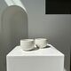 Trio of white ceramic cups D9cm