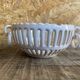 Empire malicorne white openwork ceramic pocket bowl vintage #d