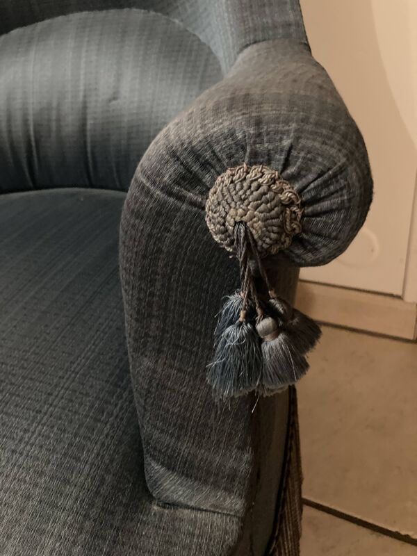 Fauteuil crapaud bleu