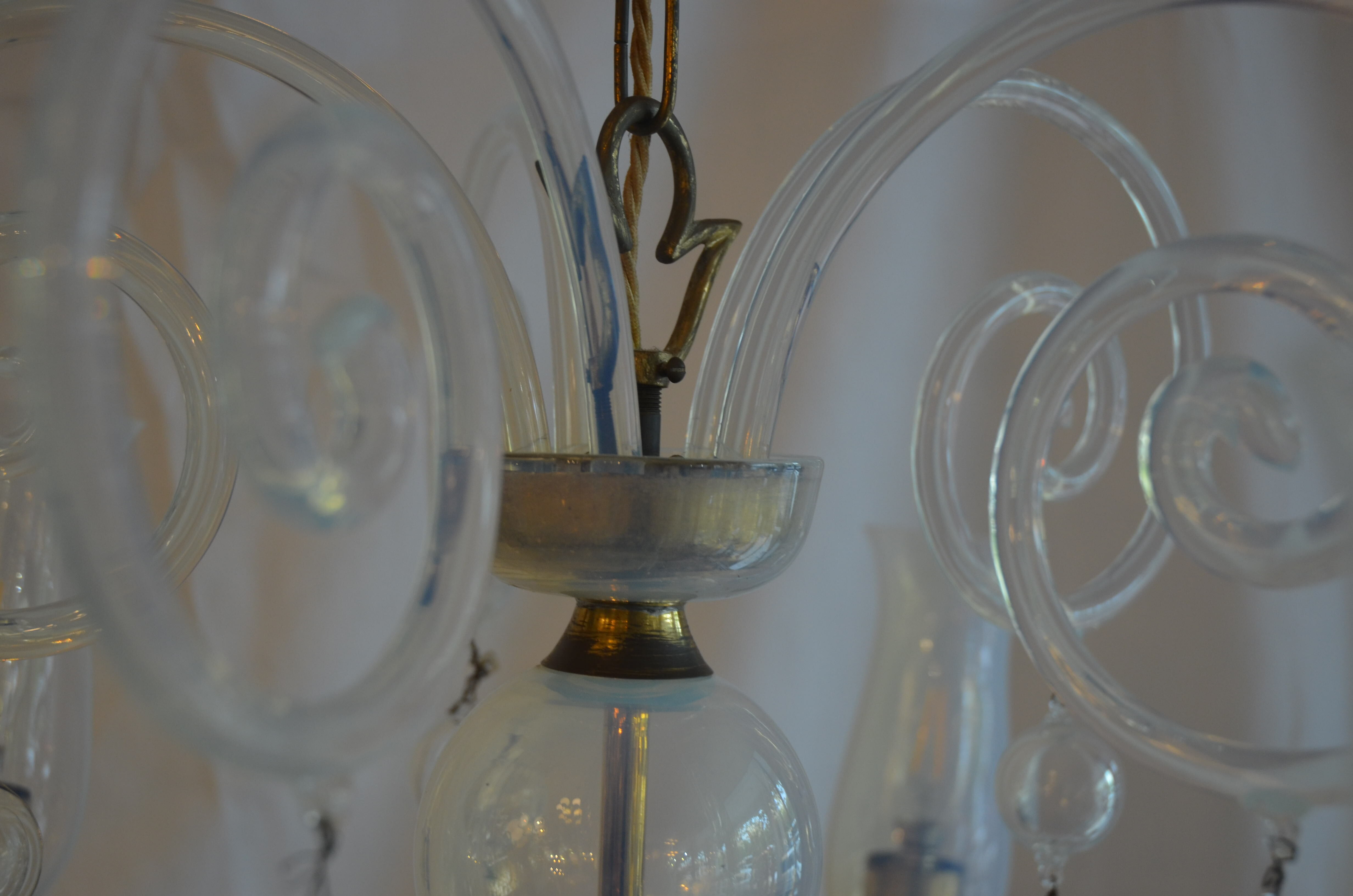 Lustre flûtes cristal de Murano
