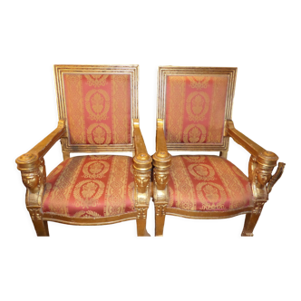 Return from Egypt style golden armchairs