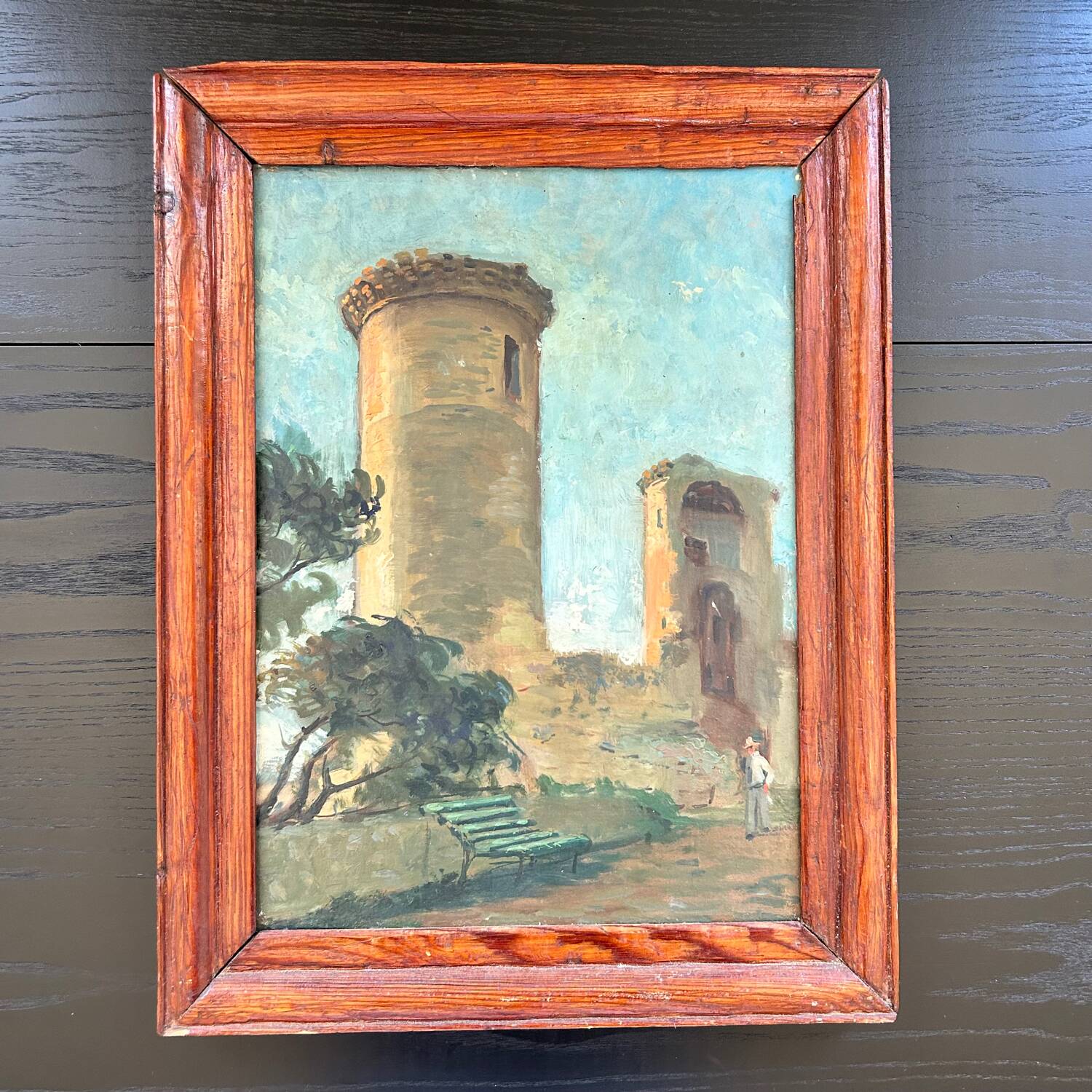 Old painting of the park walker