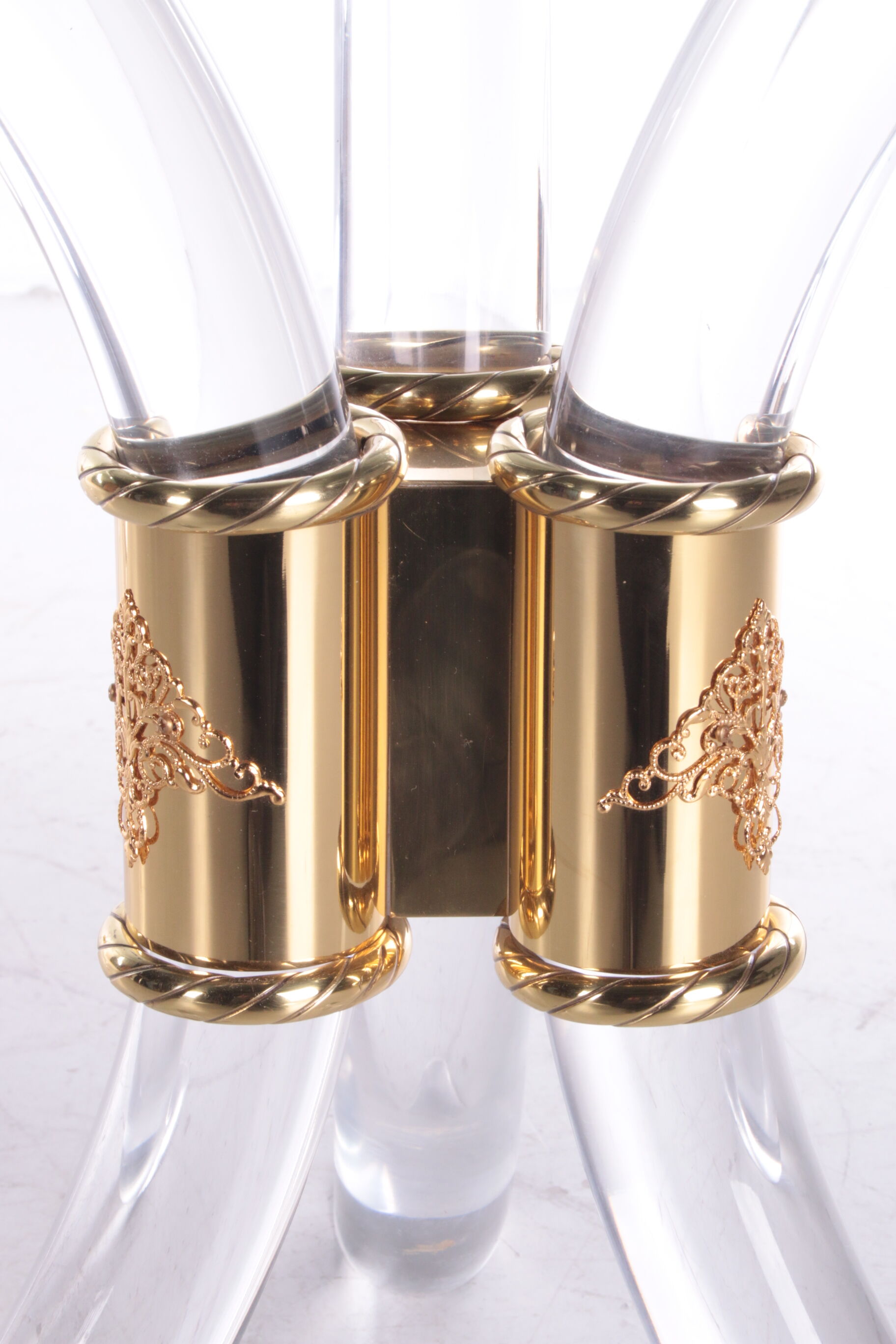 Hollywood regency coffee table with plexiglas side table, 1970 italy