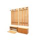 Large vintage coat rack with integrated sideboard, dating from the 1970s