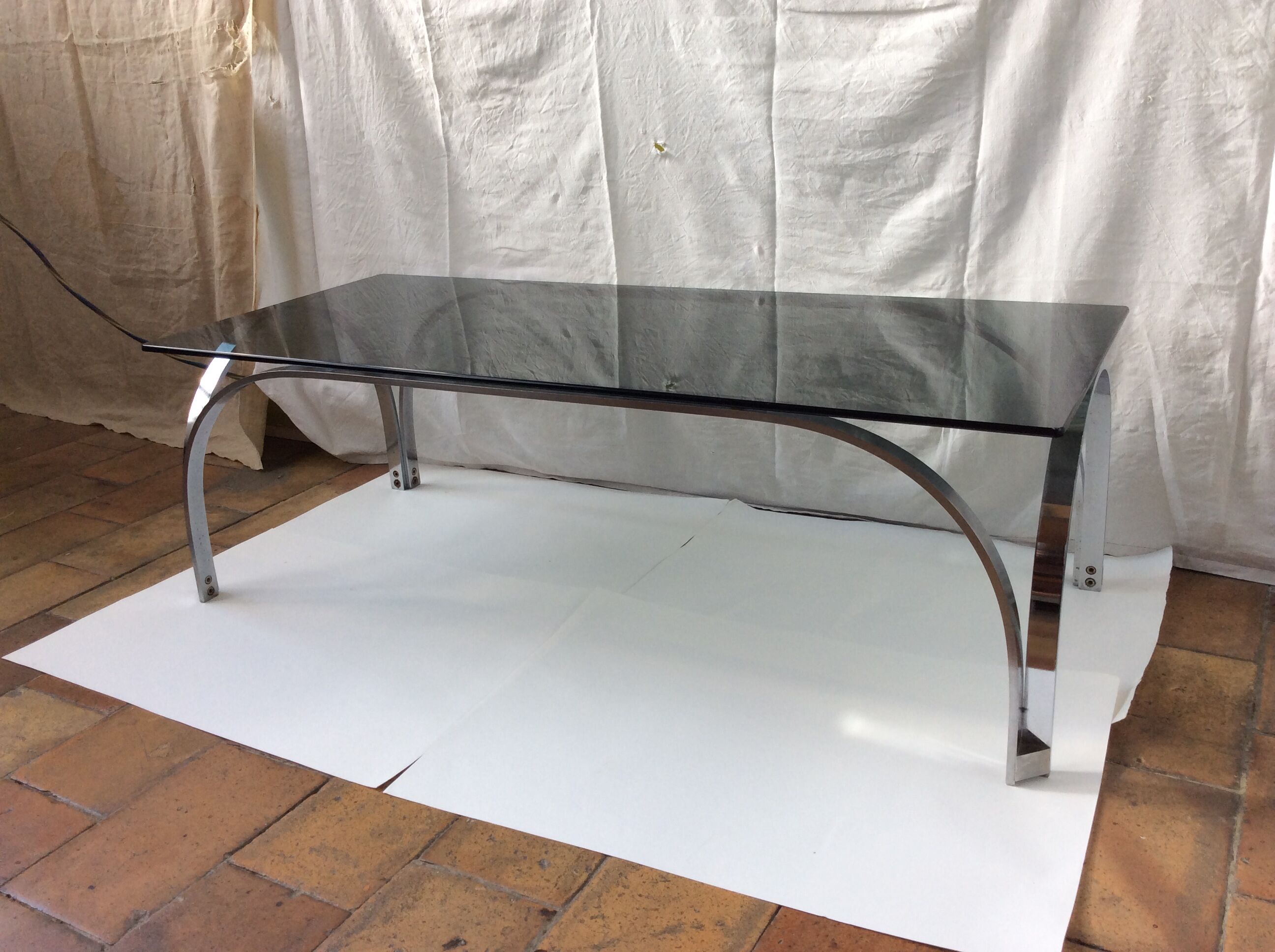 Vintage glass coffee table