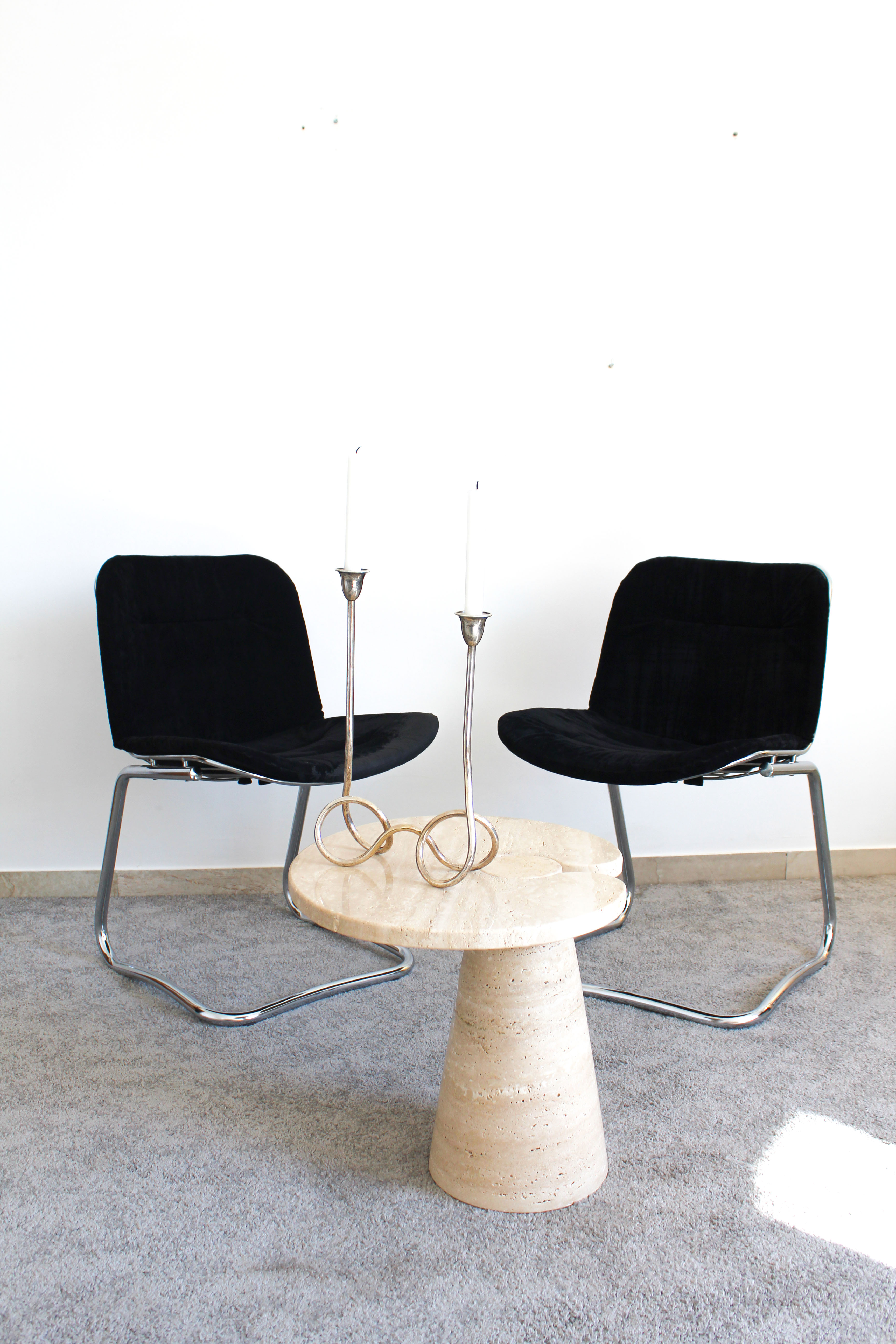 Candlestick in sheffield 2 candles, Italy 70s