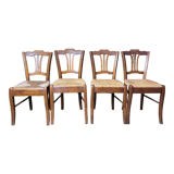Suite of 4 rustic mulched chairs
