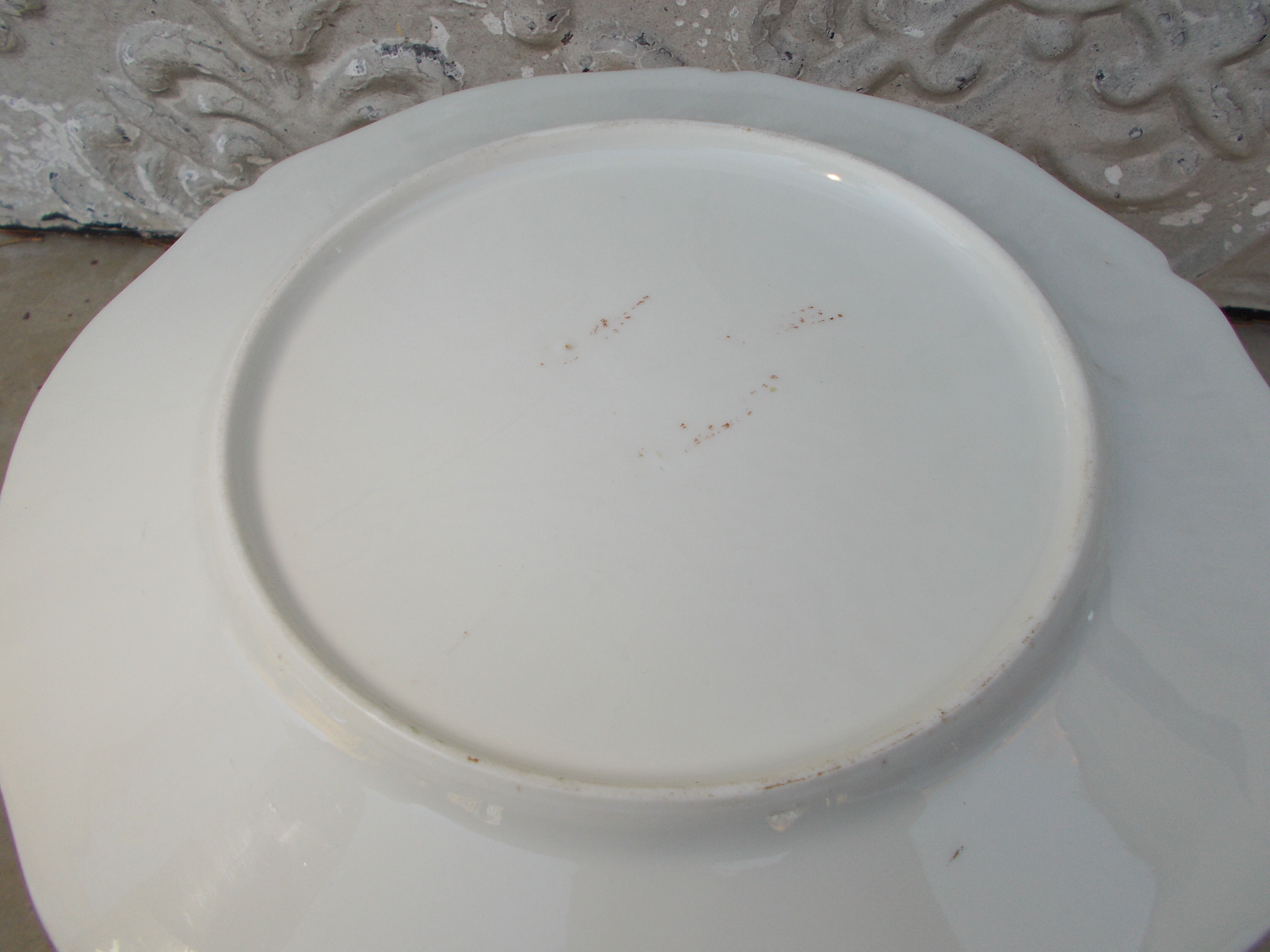 Compotier et assiette peinte porcelaine Vieux Paris XIXème