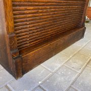 Industrial furniture notary binder with vintage American curtain 1940s