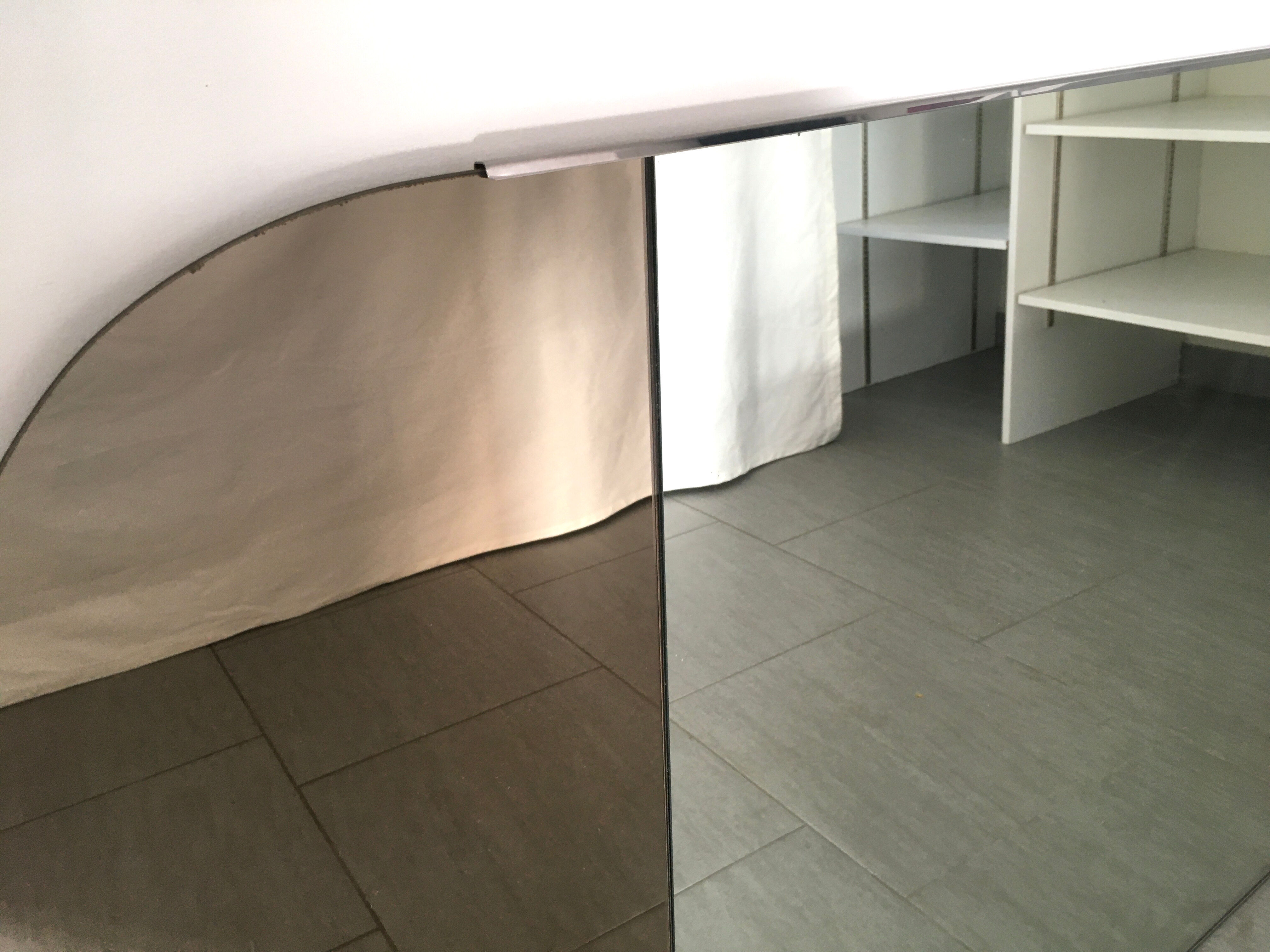 Triptych mirror in smoked glass 140x80cm