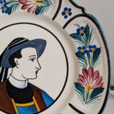 Old Breton HB Quimper plate