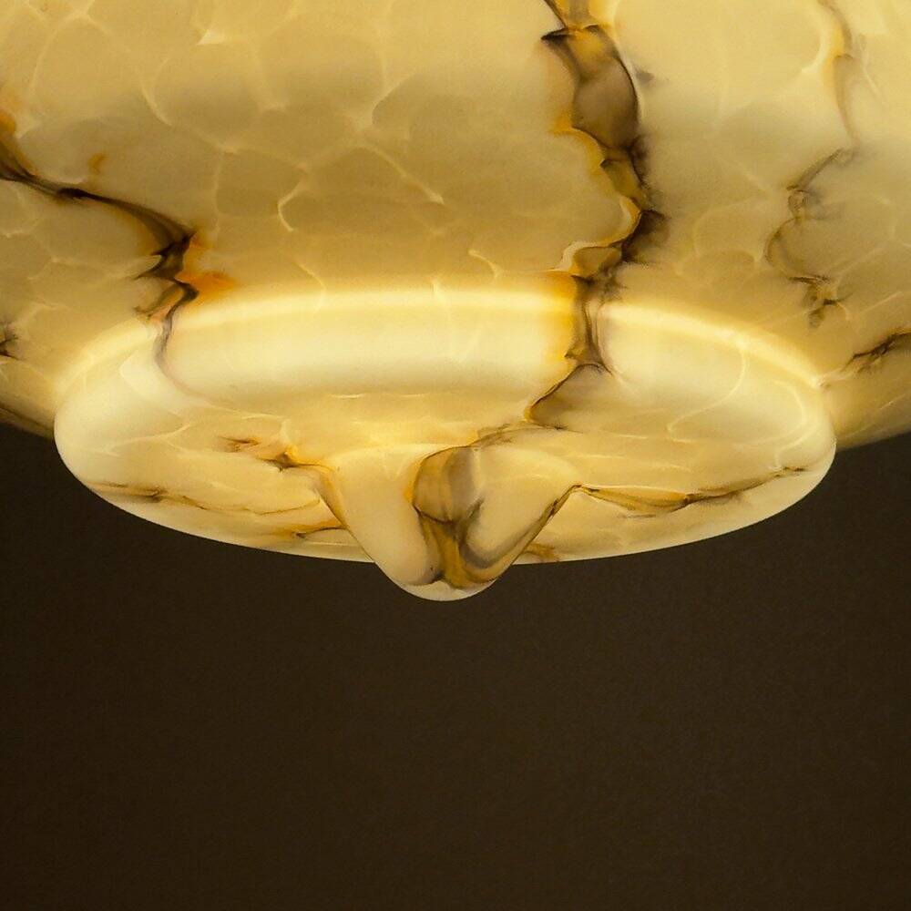Art Deco pendant lamp in yellow glass, 1930s