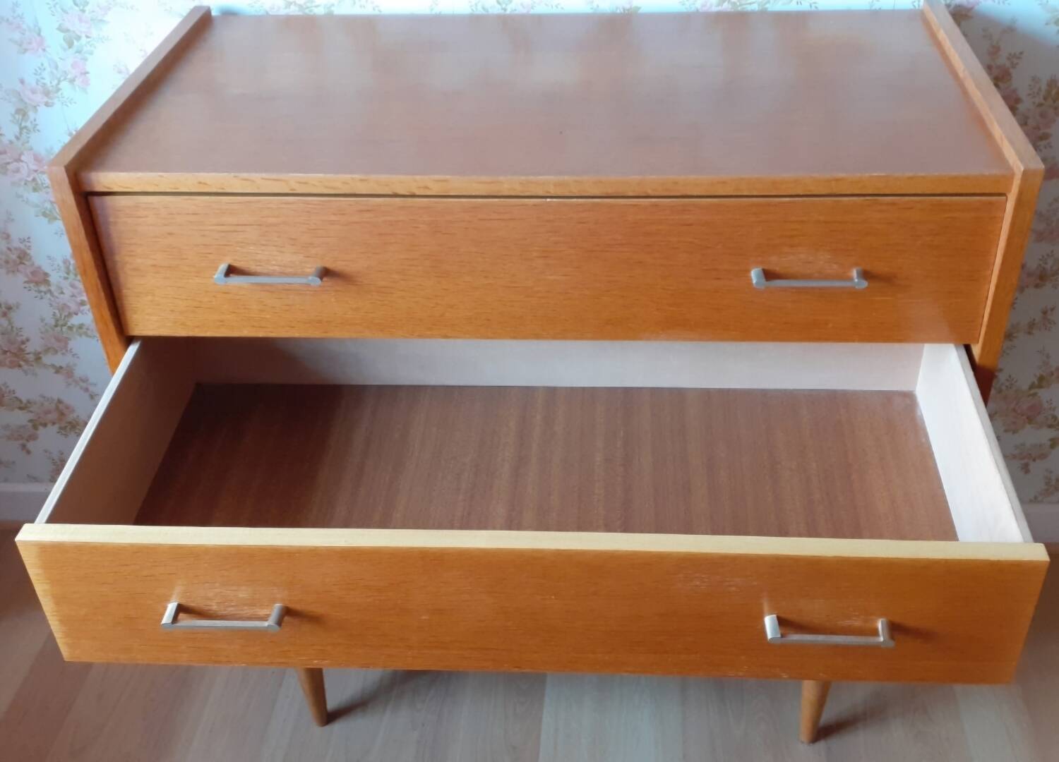 1950s compass foot chest of drawers