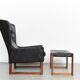 Fauteuil à oreilles et repose-pieds vintage par Rudolf Glatzel pour Kill In