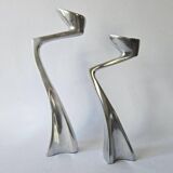 Paire de bougeoirs "Swan" par Matthew Hilton, Angleterre, années 1980