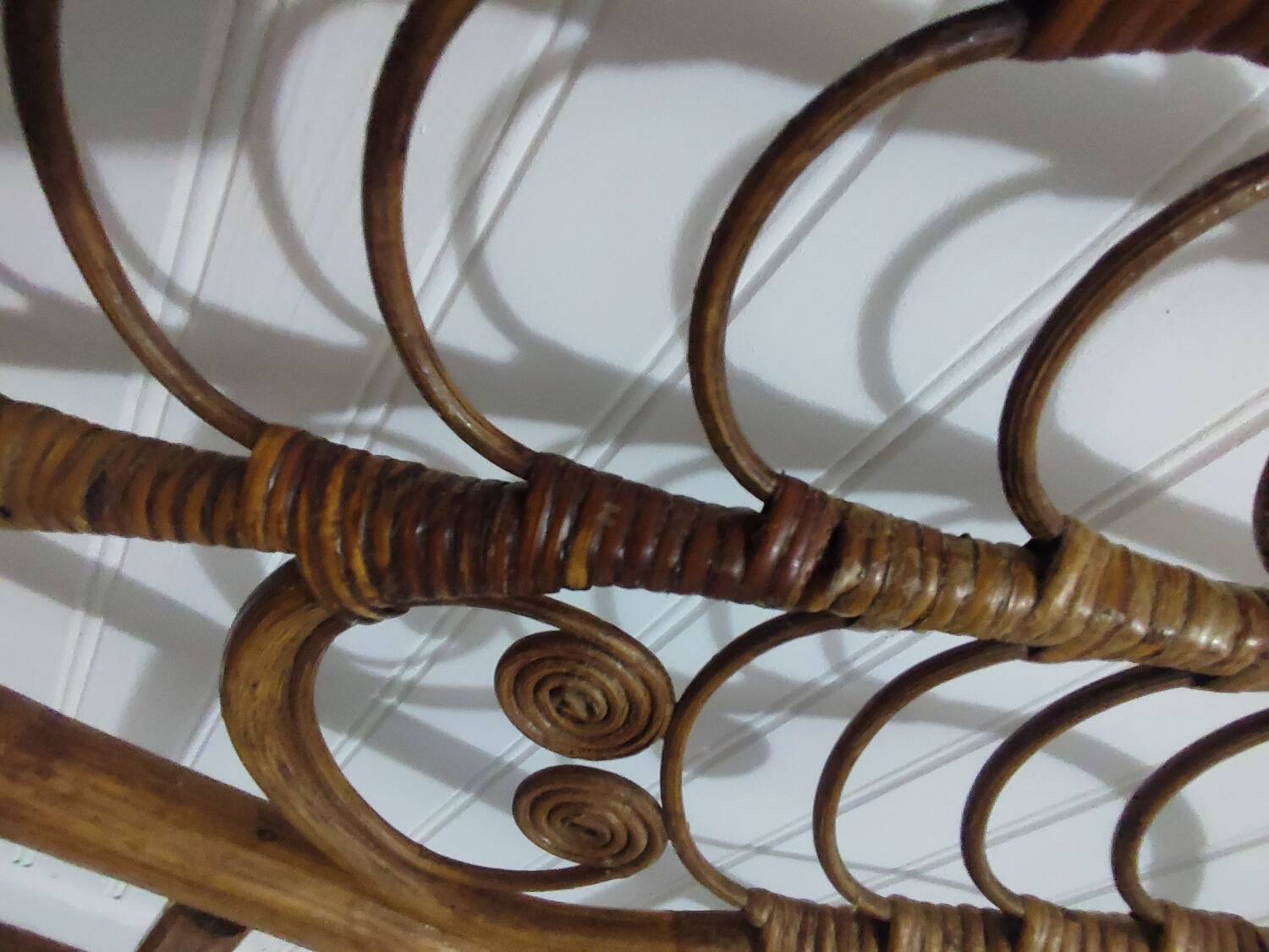 Vintage rattan “Peacock” headboard