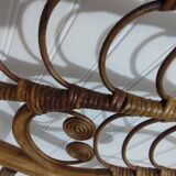 Vintage rattan “Peacock” headboard