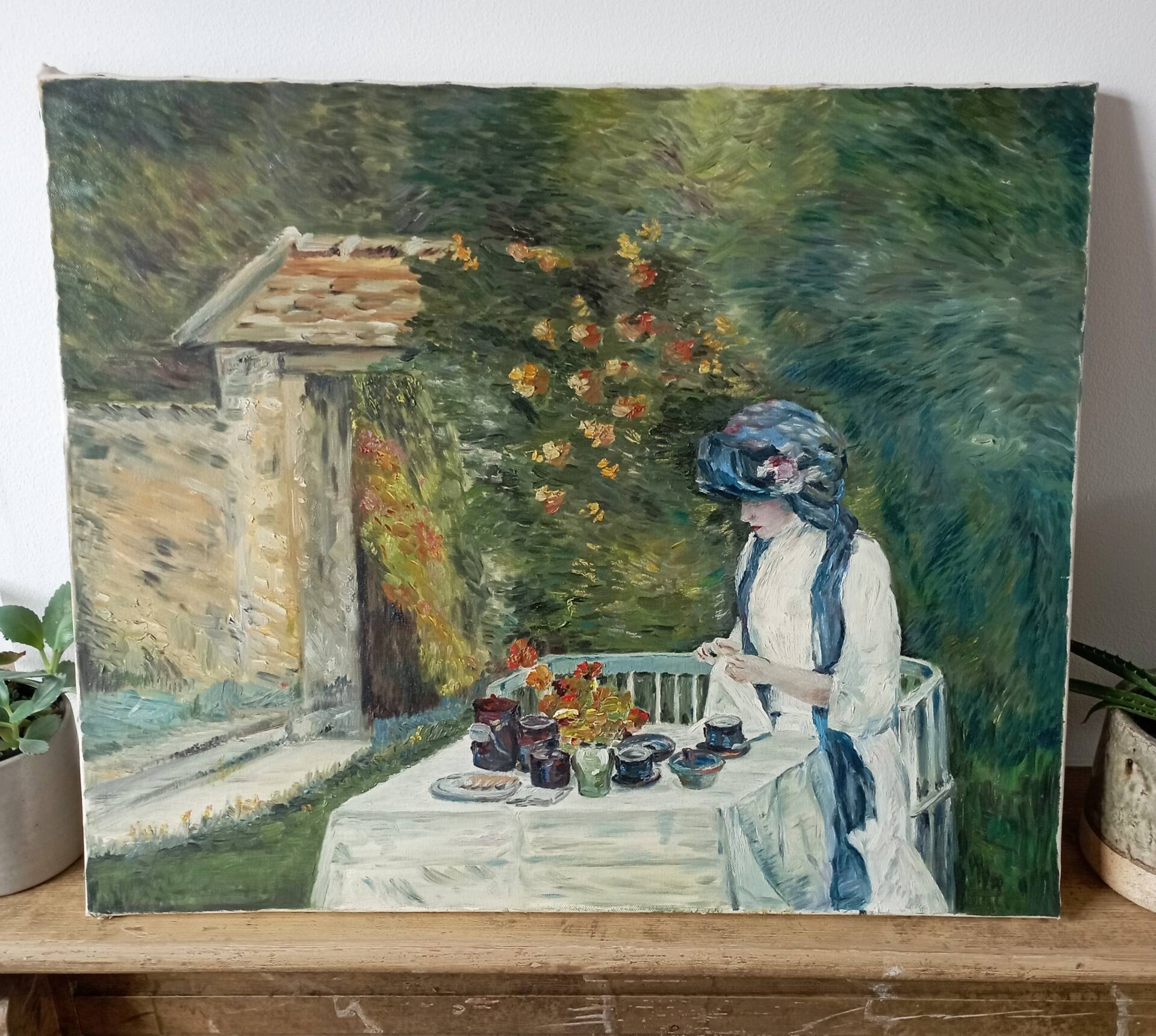 Vintage canvas painting after Childe Hassam