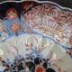 Antique asian imari plate, japan, 19th century, floral decoration