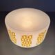 Ceiling light or wall sconce in opal glass with yellow decorations by VEB, 1950s, Germany.