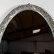 Oval mirror with silver frame, art nouveau, 1900