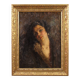 19th century Italian Impressionist female portrait painting
