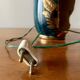 Old glazed ceramic bedside lamp - Bequet - Made in Belgium
