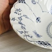 Small Myott porcelain salad bowl, blue floral decoration