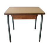 Pupitre d'écolier vintage - métal et formica des années 60
