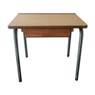 Pupitre d'écolier vintage - métal et formica des années 60