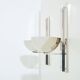 Pair of modernist wall lights by Claude Parent, nickel-plated steel, 1992.