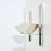 Pair of modernist wall lights by Claude Parent, nickel-plated steel, 1992.