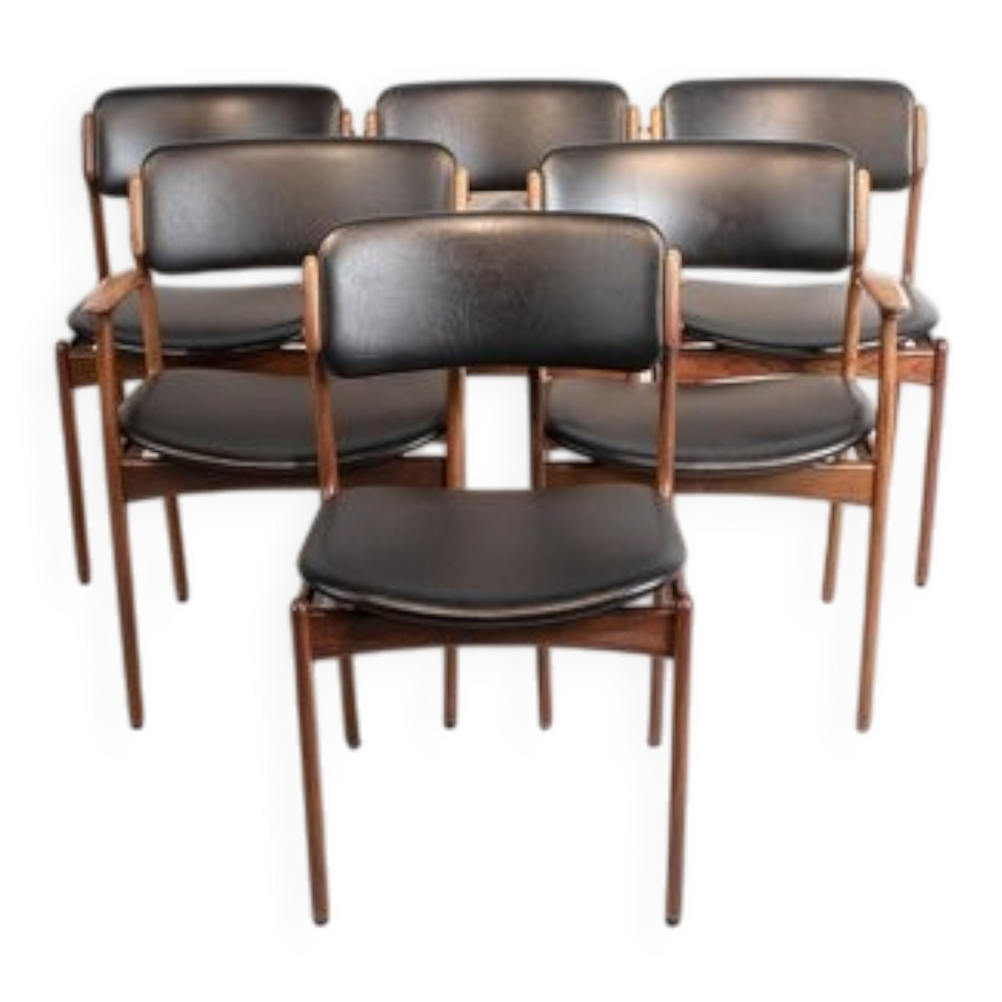 Chaises par Erik Buch, ensemble de 6