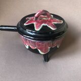 Flamed sandstone pan signed Gaubier