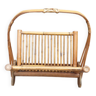 Rattan magazine rack