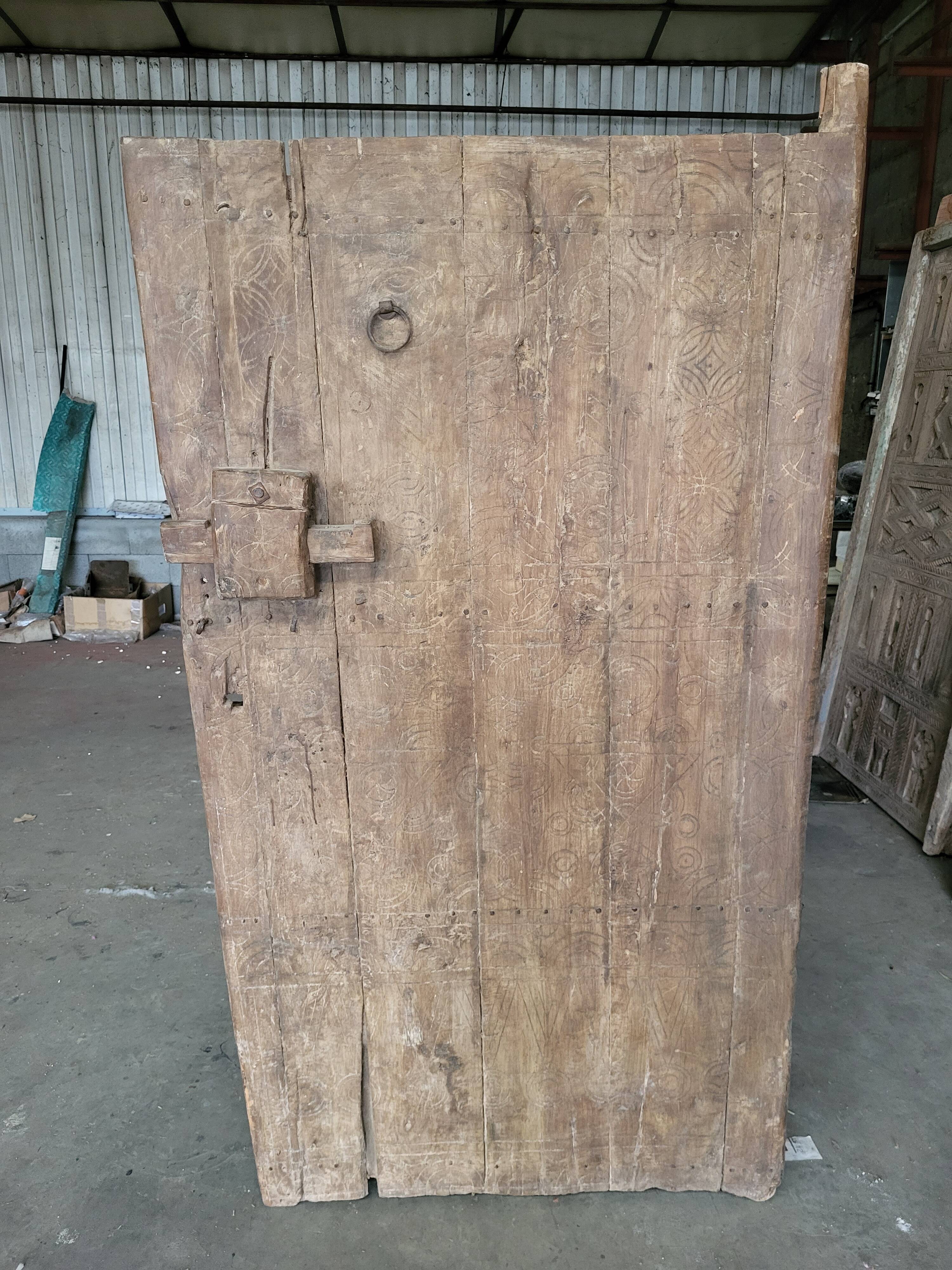 Old door in moroccan wood