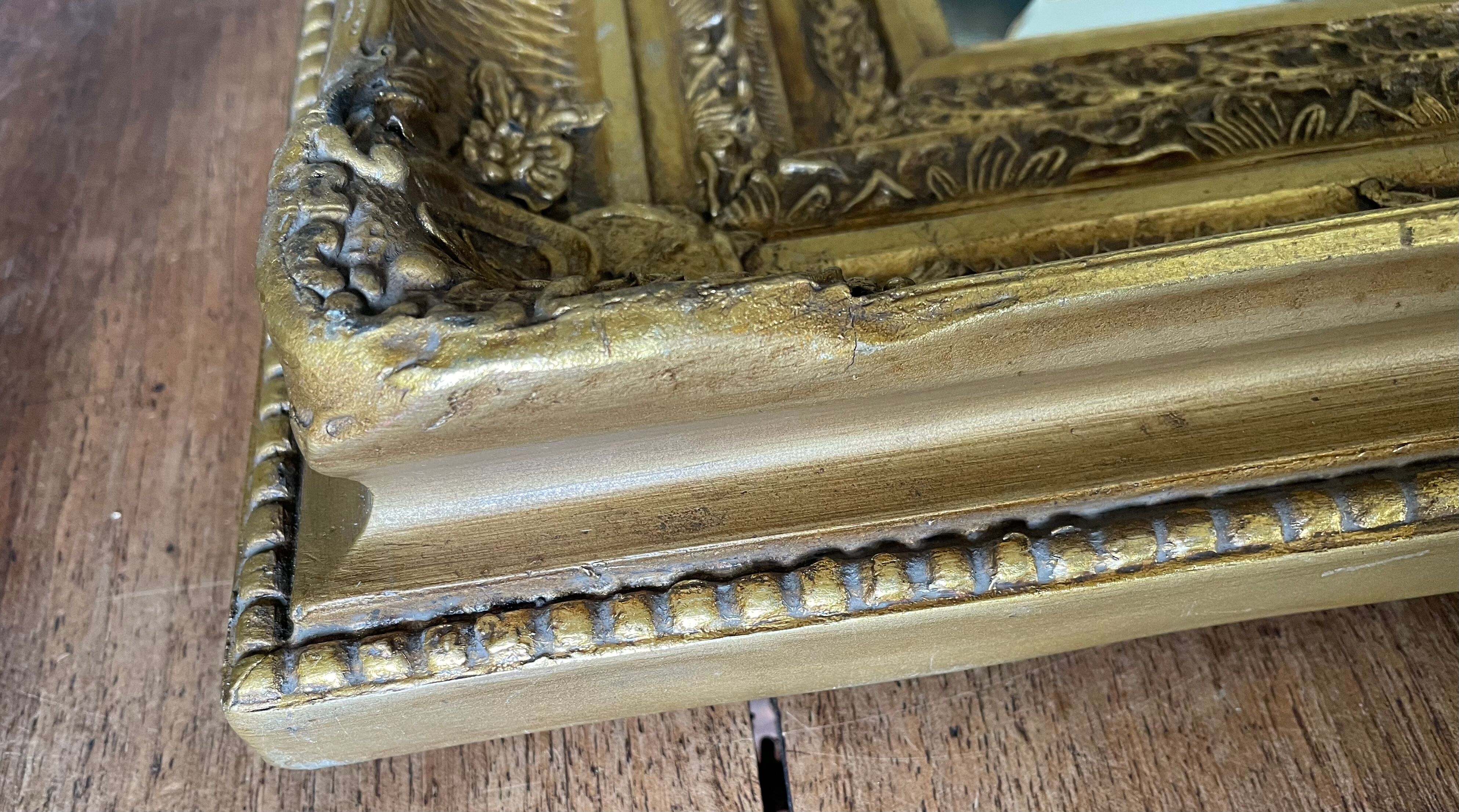 Gilded resin mirror Louis XV H47 X L42 style
