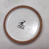 Pair of Green Earthenware Tea /Coffee Cups with Floral Motifs by Zaccagnini