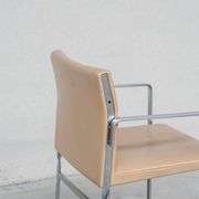 Set of Six Hans J Wegner 'JH811' Mid-Century Steel and Leather Dining Chairs