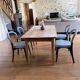 Set of 4 Göteborg chairs by Erik Gunnar Asplund for Cassina, blue leather.