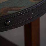 Art Nouveau, round side table with floral glass top, Danish cabinetmaker, 1920s