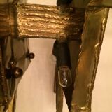 Brutalist sculptural wall lamp by Paul Moerenhout