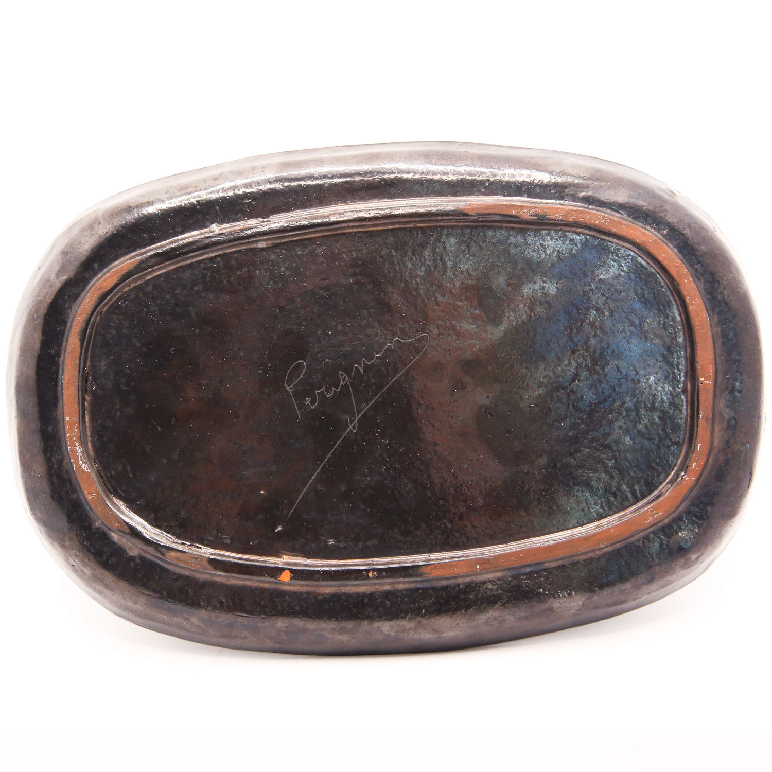 Brutalist ceramic dish Perignem from the 60s / 70s