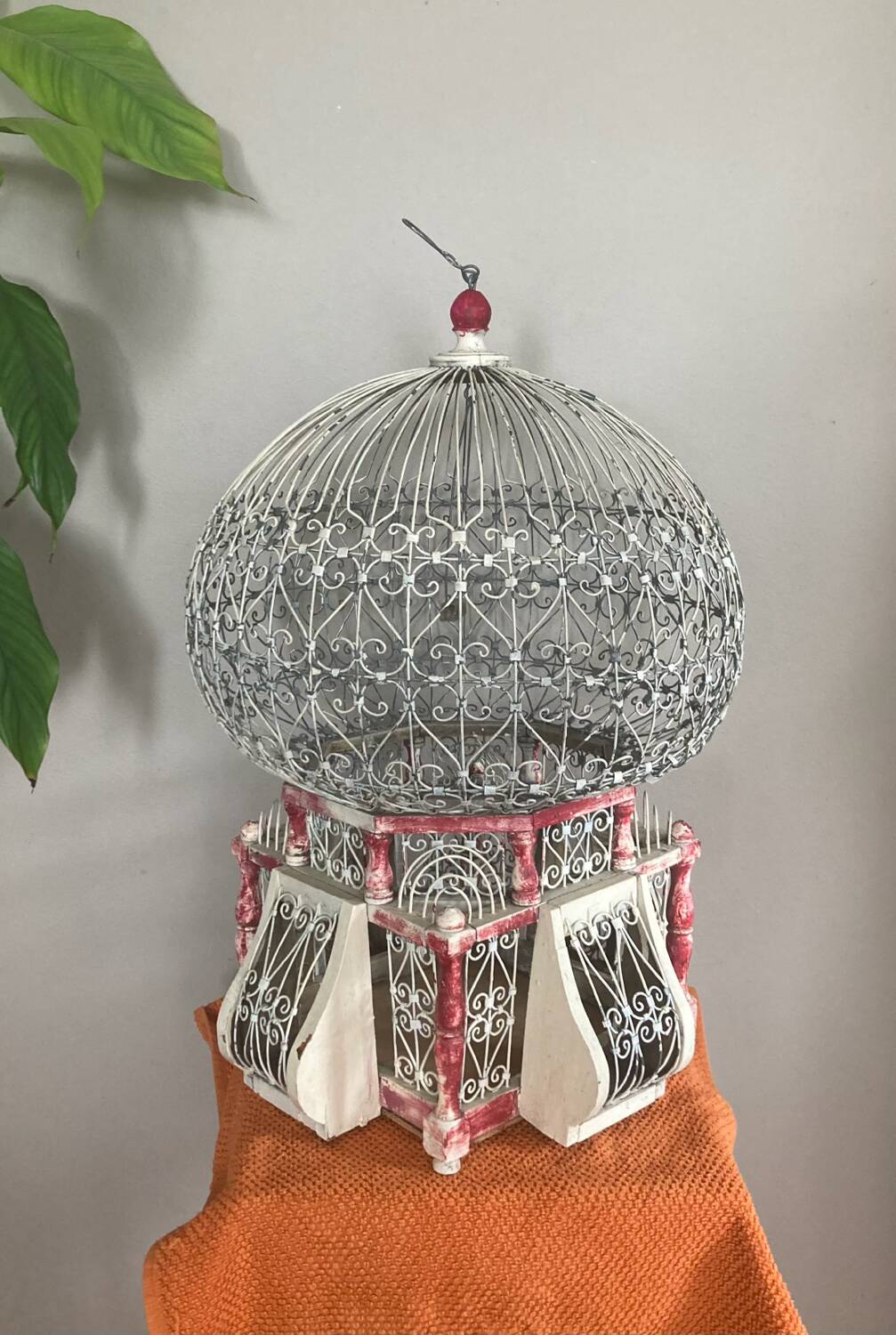 Cage artisanale époque XIXe pour petits oiseaux
