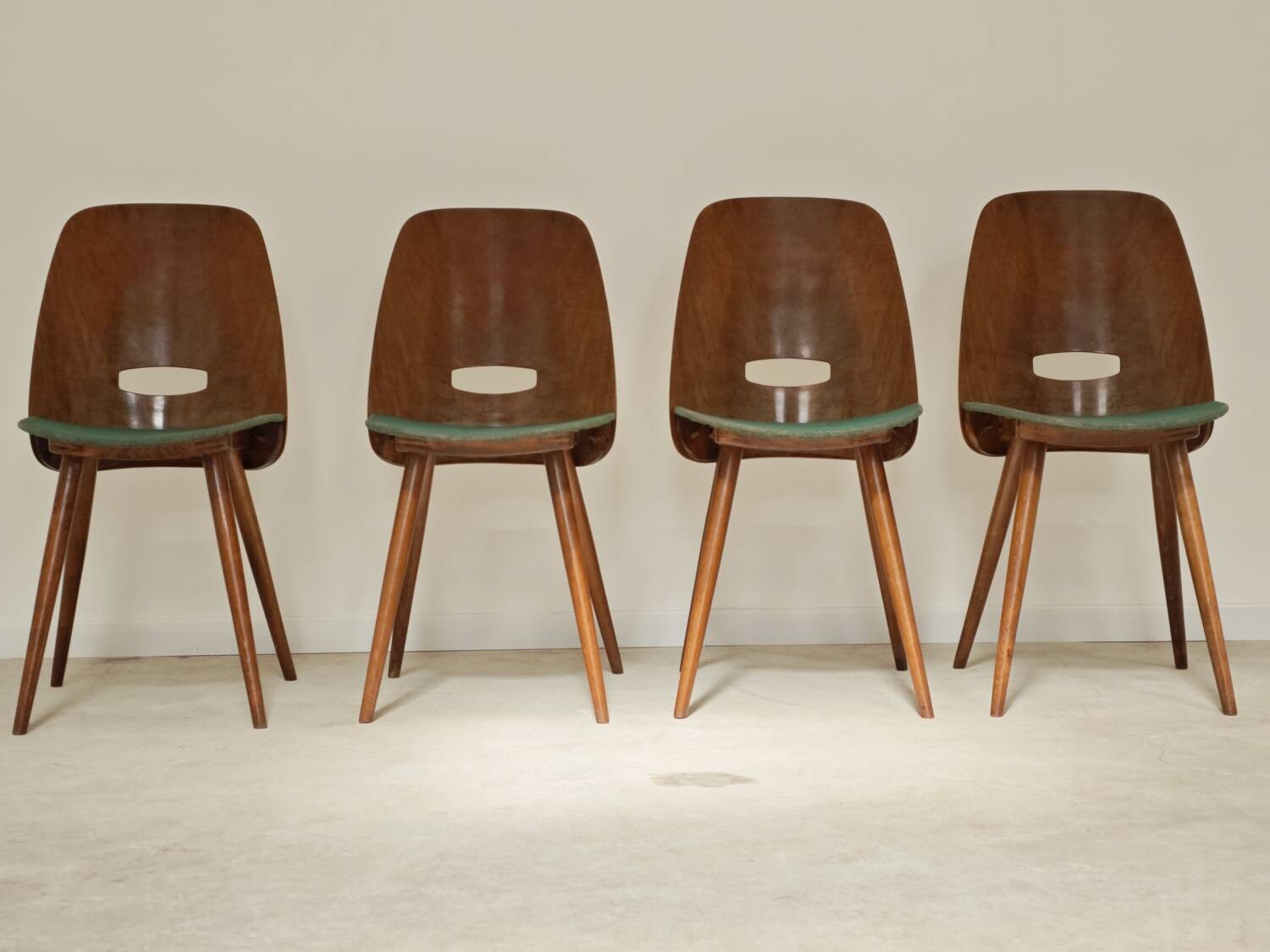 Set of 4 Lollipop chairs by Frantisek Jirak for Tatra 1960