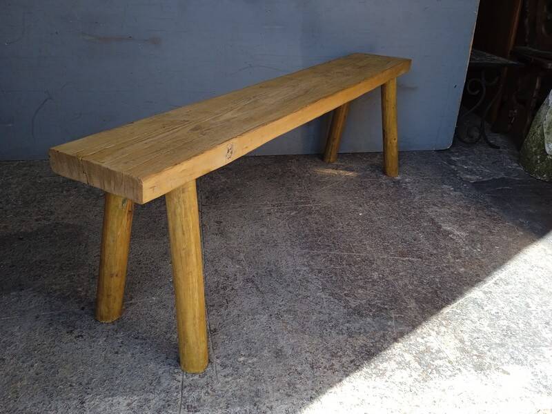 Bench 140 cm old solid wood with patina